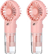 2 Pack Cooling Fans Portable Handheld Misting 25Ml Water Tank