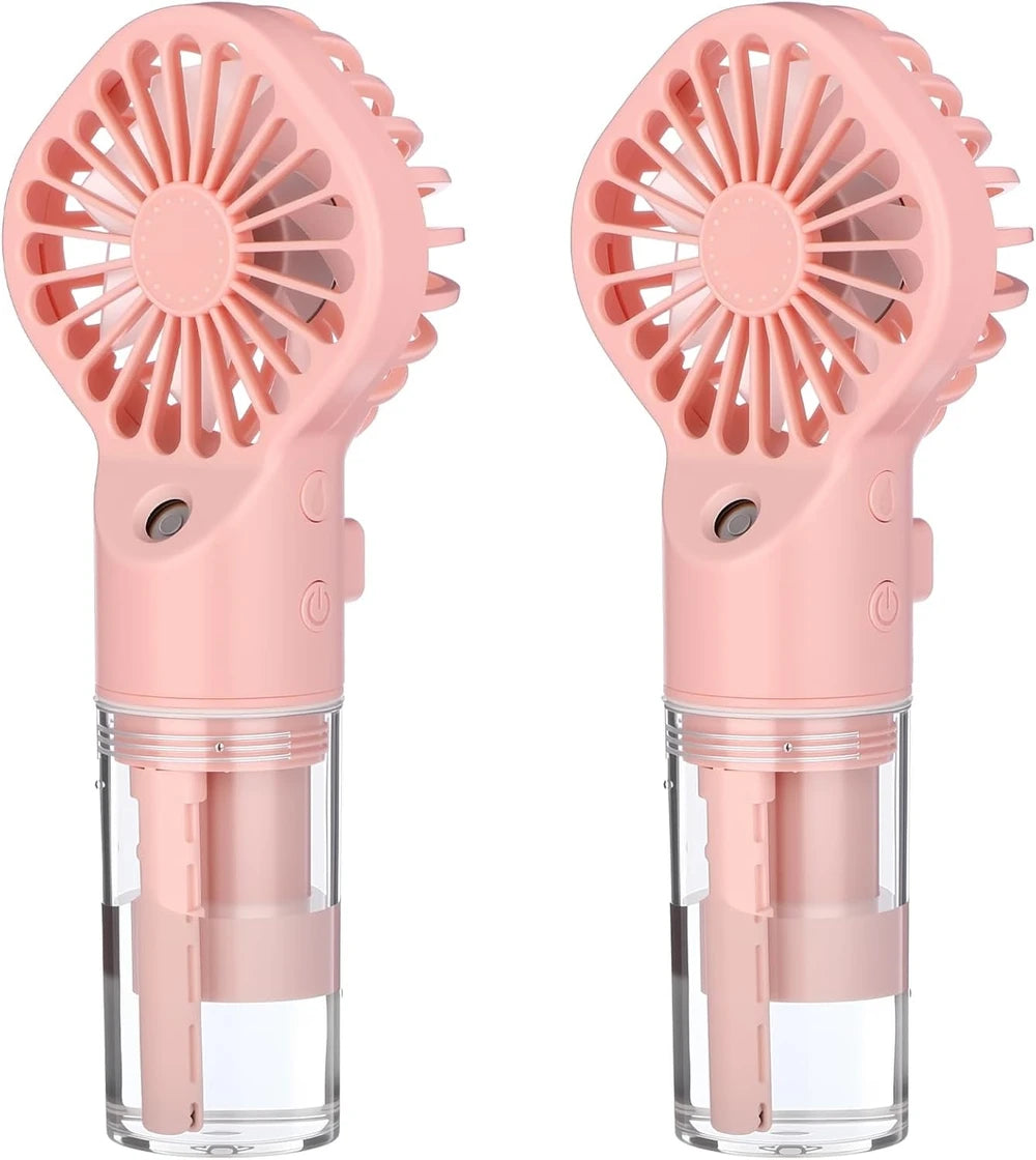 2 Pack Cooling Fans Portable Handheld Misting 25Ml Water Tank
