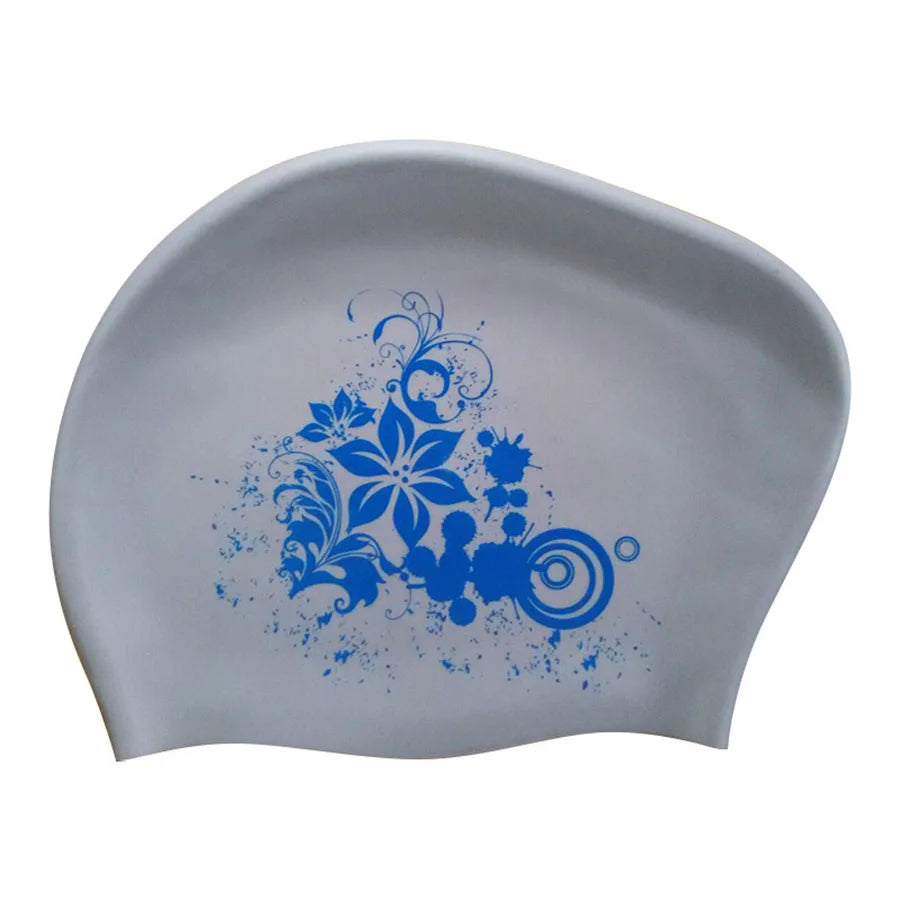 Silicone Fashional Ladies Elastic Swimming Cap Waterproof Ear Hair Protection Swim Hats for Long Hair Women Pool Diving Cap