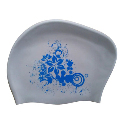 Silicone Fashional Ladies Elastic Swimming Cap Waterproof Ear Hair Protection Swim Hats for Long Hair Women Pool Diving Cap