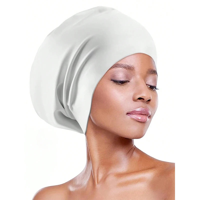 Extra Large Silicone Swimming Cap with Long Hair and Dirty Braids All Inclusive Adult Style Swimming Cap Soft and Comfortable
