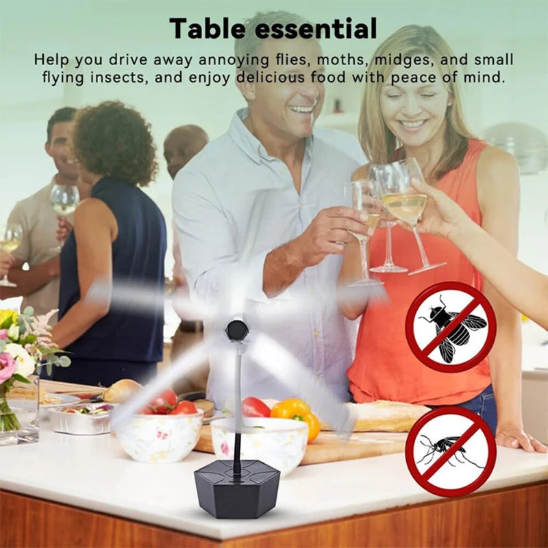 2/3Pcs Fly Fans for Tables Effective Fly Repellent Fan Keeps Flies Away with Soft Blades USB Picnic BBQ Party Fly Fans
