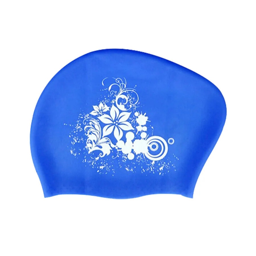 Silicone Fashional Ladies Elastic Swimming Cap Waterproof Ear Hair Protection Swim Hats for Long Hair Women Pool Diving Cap