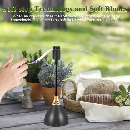 2/3Pcs Fly Fans for Tables Effective Fly Repellent Fan Keeps Flies Away with Soft Blades USB Picnic BBQ Party Fly Fans