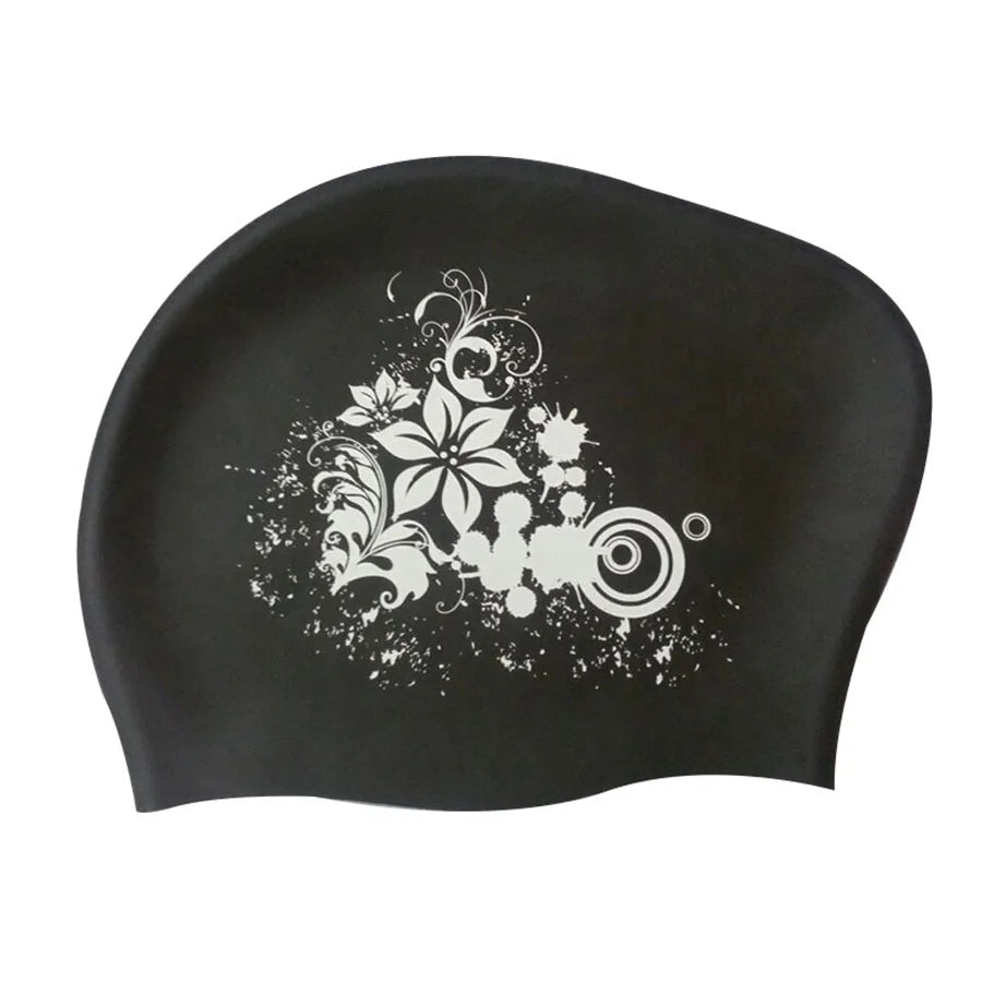 Silicone Fashional Ladies Elastic Swimming Cap Waterproof Ear Hair Protection Swim Hats for Long Hair Women Pool Diving Cap