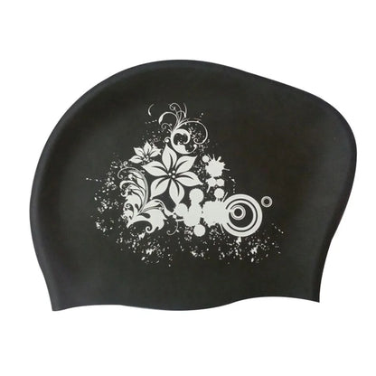 Silicone Fashional Ladies Elastic Swimming Cap Waterproof Ear Hair Protection Swim Hats for Long Hair Women Pool Diving Cap