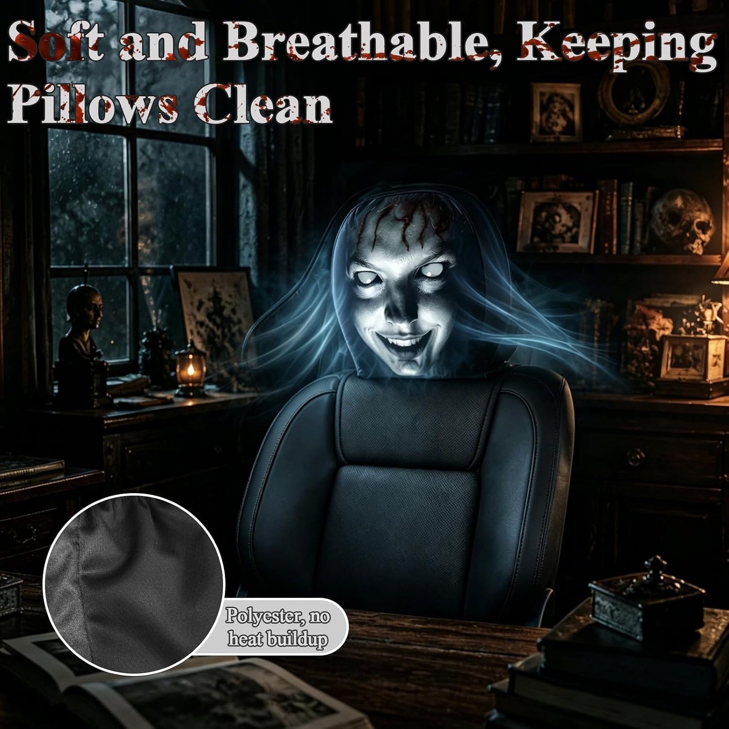 Ghost Face Headrest Covers 4pcs